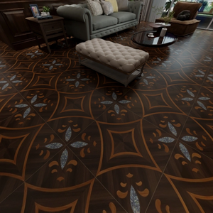 Carreaux de sol en porcelaine antidérapants modernes de 10mm d'épaisseur en grain de bois de noyer noir de haute qualité pour chambre salon utilisation intérieure - Product Image 2