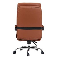 Nouvelle chaise de bureau de direction en cuir marron inclinable avec support lombaire ergonomique et repose-pieds