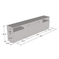 Meuble TV moderne en bois PB durable de style nouveau, avec éclairage LED, cheminée, support TV, conforme à la norme EN71 CARB P2, 55-59 pouces