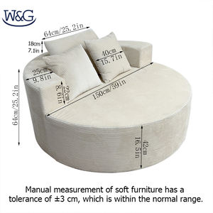 Diseño moderno de gran tamaño nube acento silla tela tapizada espuma llena redonda sin brazos ocio Oficina Villa Living - Product Image 3