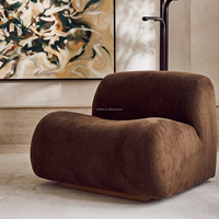 Fauteuil d'appoint de style américain de luxe, mobilier de salon, canapé, fauteuil lounge en bois, structure en bois massif, fauteuil lounge bouclé