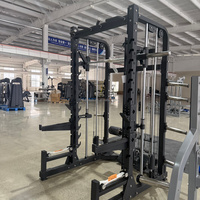 Machine Smith multifonction et rack à squats, équipement de musculation professionnel à charge par disques pour entraînement complet du corps