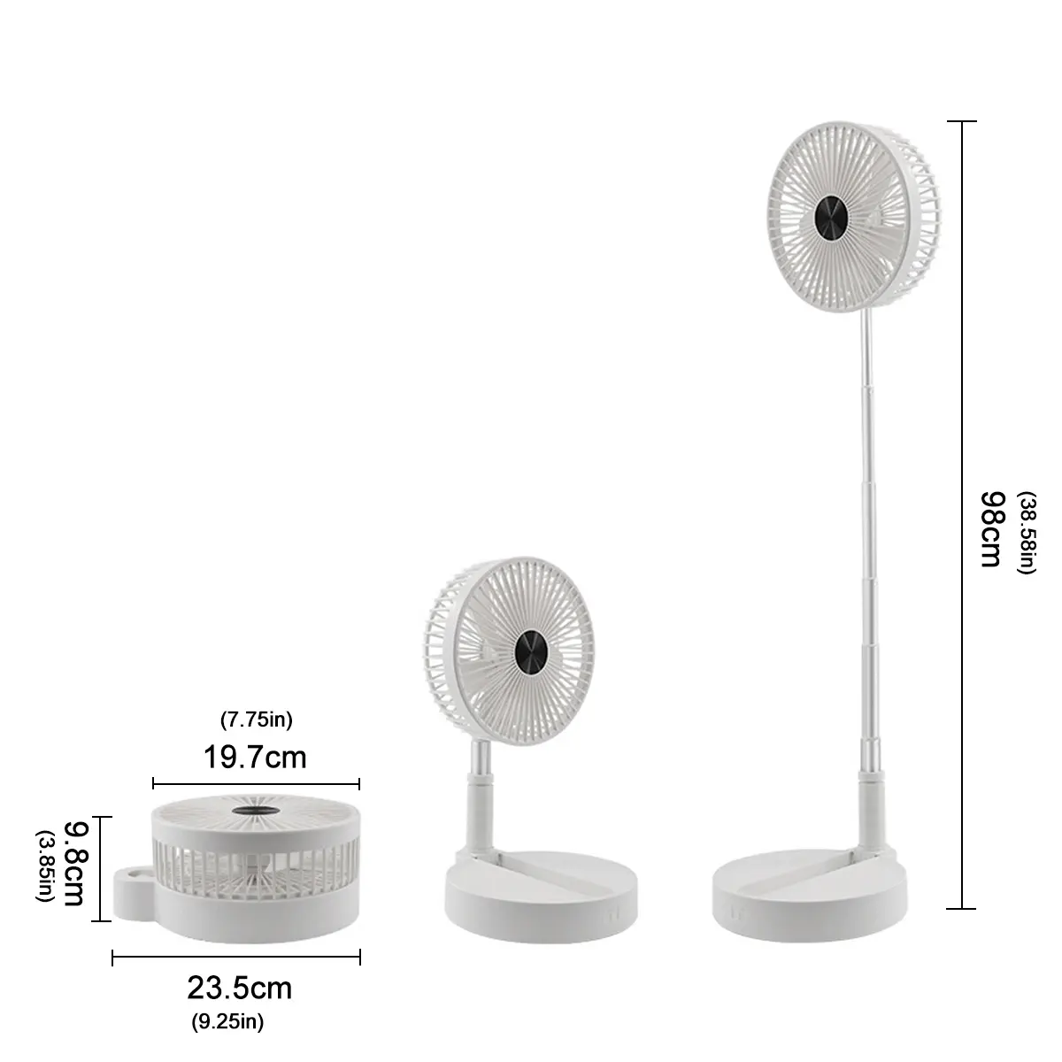 Ventilador portátil de suporte, ventilador usb dobrável, 7200mah, recarregável, suporte para mesa