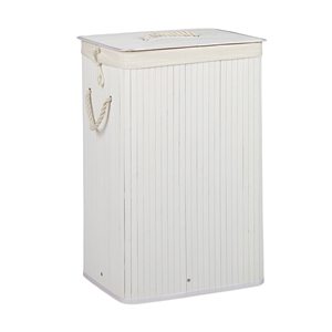Panier à linge pliable en bambou, amovible et lavable en machine, avec couvercle, pour buanderie et chambre à coucher - Product Image 1