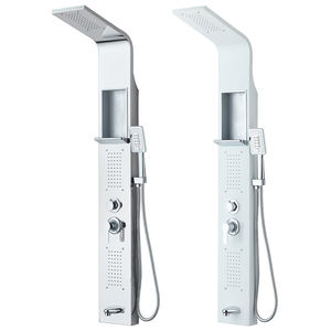 Ensemble de douche de <span class=keywords><strong>spa</strong></span> en acier inoxydable chromé de luxe SS304, système de panneau de douche haut de gamme avec commande par bouton, bec de robinet entièrement en laiton - Product Image 4