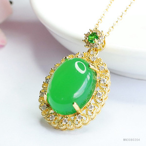 Collier Pendentif en Calcédoine Verte 2026, Agate Impériale, Grand Modèle, Vente en Gros Usine, Génération S3080204 - Product Image 2