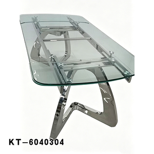 <span class=keywords><strong>Mesa</strong></span> de <span class=keywords><strong>Comedor</strong></span> Moderna de Lujo Ligero con Vidrio Templado, Estructura de <span class=keywords><strong>Acero</strong></span> Inoxidable, Diseño Simple <span class=keywords><strong>y</strong></span> Creativo, <span class=keywords><strong>Extensible</strong></span> - Product Image 2
