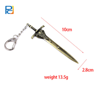 Vente chaude de haute qualité anime arme porte-clés World of Warcraft Dark Soul Alterius épée porte-clés japon anime porte-clés