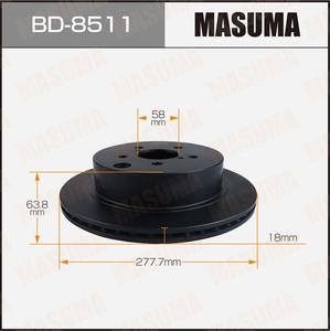 Disco de freno BD-8511 MASUMA, rotor de freno de disco, componentes del sistema de frenos automotrices para SUBARU - Product Image 3
