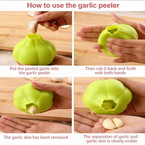 Gadgets de cuisine portables Outils Accessoires Éliminateur de peau d'ail, Cuisine durable de qualité alimentaire Silicone Peele - Product Image 6