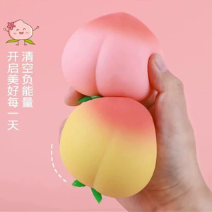 Hot Peach Shaped Silicone Stress Relief Squeeze Toy with Slow Rebound for 5 to 7 Years - Product Image 4