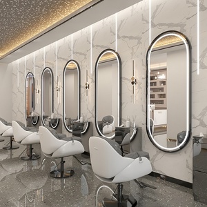 <span class=keywords><strong>Miroir</strong></span> de salon <span class=keywords><strong>LED</strong></span> en forme d'arche <span class=keywords><strong>avec</strong></span> cadre doré de luxe, <span class=keywords><strong>miroir</strong></span> mural pleine longueur pour salon de coiffure, mobilier de salon de beauté - Product Image 6