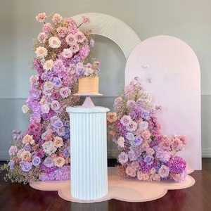 Composizione Floreale <span class=keywords><strong>Serie</strong></span> Viola con Rose, Ortensie e Gypsophila, Decorazione per Matrimoni e Feste, Fiori Artificiali in Seta - Product Image 1