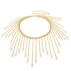 โซ่คาดเอวพู่ห้อยสีทอง สไตล์ฮิปฮอป แฟชั่นชายหาด โซ่คล้องตัว โลหะผสมสังกะสี แบบเส้นเดียว - Product Image 5