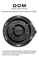Dom 1726 Nouvelle montre pour hommes Original Creative Fashion Personality Black Rolling Pointer Magnetic Watches Quartz Waterproof Clock