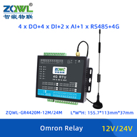 RTU/DTU Industrial 4G LTE para IoT con Alarma por SMS/Llamada, Salida de Relé de 4 Canales, Gateway Modbus MQTT para Monitoreo Remoto