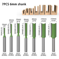 Cuchillas de carburo de tungsteno, vástago de 6mm y 1/4 pulgadas, brocas rectas para carpintería, fresa de madera, herramientas de corte CNC