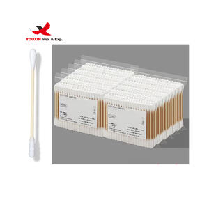 FENGFLY Lot de 500 cotons-tiges biologiques purs à double tête et double embout, blancs, en boîte personnalisée, prix bas, vente chaude - Product Image 6