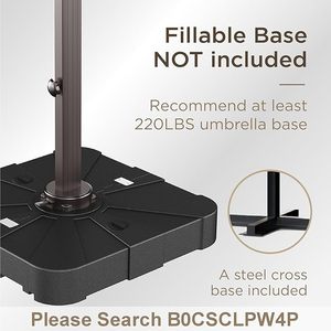 Sombrilla de Jardín de Lujo de 3x3 m con Poste Lateral en Cantilever, Impermeable, con Luces LED para Restaurante - Product Image 5