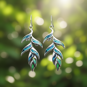 Orecchini pendenti in argento tibetano con intarsio in conchiglia, design vegetale, stile bohémien, per donna, gioielli da festa, orecchini in lega placcata argento - Product Image 2