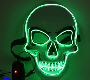 หน้ากากพีวีซีสำหรับปาร์ตี้ฮาโลวีนปาร์ตี้หน้ากาก LED สีเดียวสำหรับตัวตลกไฟเย็น - Product Image 3