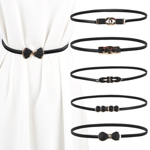 2023 फैशन काले धातु खिंचाव लोचदार कमर बेल्ट महिलाओं पोशाक पतला पतली बेल्ट शरीर श्रृंखला कमर गहना - Product Image 1