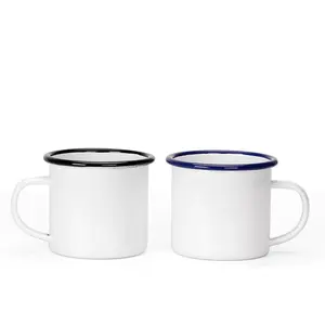 Caneca em branco subolmação 11oz, caneca de acampamento esmalte, caneca de café para viagem