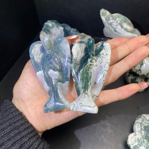 High Quality Natural Crystal Animal Figurine Mixed Crystal Craft Moss Agate Crystal <strong>Elephant</strong> for Home Decor - Product Image 4