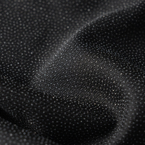 Vải lót may áo sơ mi, vải dệt keo dính polyester PES 30D đen trắng, nhẹ, nhuộm trơn - Product Image 4