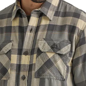 Camisas de franela para hombre informales de estilo occidental de alta calidad fabricadas en fábrica