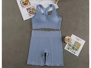 XINXU ensemble <span class=keywords><strong>de</strong></span> Yoga <span class=keywords><strong>de</strong></span> haute qualité <span class=keywords><strong>soutien</strong></span>-<span class=keywords><strong>gorge</strong></span> dos nu mignon avec short Legging Sport <span class=keywords><strong>course</strong></span> Fitness femmes ensembles 2 pièces - Product Image 5