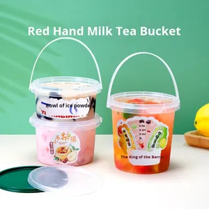 Tùy chỉnh cấp thực phẩm <span class=keywords><strong>PP</strong></span> uống trà sữa trái cây container rõ ràng nhựa xô ly với nắp - Product Image 3