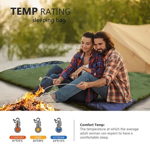 Saco <span class=keywords><strong>de</strong></span> <span class=keywords><strong>Dormir</strong></span> Doble <span class=keywords><strong>de</strong></span> Alta Calidad para Clima Frío, para 2 Personas, para Acampar, Excursionismo y Senderismo - Product Image 5