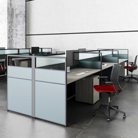 Poste de travail modulaire en gros pour 4/6 personnes pour espace de coworking et bureau à aire ouverte