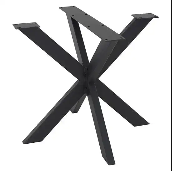 Segitiga Trapezoid X bentuk tugas berat pabrik bingkai kaki meja langsung bagian mebel logam untuk Bar restoran kaki meja makan