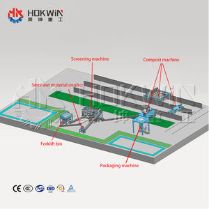 Compostage HOKWIN pour ligne de production d'engrais organique fabricant granulateur machine pour vermicompost - Product Image 1