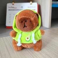 Petit pendentif sac à dos ornement Capybara peluche pendentif jouet mignon fourrure cochon d'inde mignon Capybara peluche porte-clés