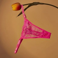 Celana Dalam Wanita Model Thong Kecil Menawan Bahan Nilon Katun, Pinggang Rendah, Kain Dobby, Tanpa Jahitan, Bernapas, Antibakteri, Seksi