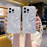 Étui de protection simple de luxe printemps été pour 15PRO 13 pour Apple Phone PC matériel avec fée amour perle chaîne sac étanche