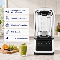 Mixeur Commercial Robuste 2200W avec Fonction Smoothies, 5+ Vitesses, Anti-Fuite et Broyeur à Glace pour Hôtels, Cafétérias et Restaurants