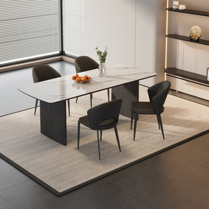 2025 mẫu mới kiểu Ý ghế ăn tại nhà chính hãng Da tối giản ánh sáng sang trọng cao cấp Ghế họp ghế ăn - Product Image 5