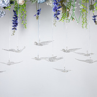 Lustre LED en acrylique de luxe en forme d'oiseau, étanche IP65, pour décoration de mariage, ornement suspendu au plafond
