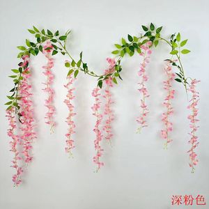 Fleurs artificielles de glycine Hankun, guirlande en soie de 1,8 m de long, décoration de mariage, verdure murale pour la maison - Product Image 4