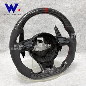 พวงมาลัยหนังนิ่มสำหรับรถ <span class=keywords><strong>Audi</strong></span> B8 B9 A4 A5 S <span class=keywords><strong>RS</strong></span> 2009 RS3 RS4 RS5 RS7 RS6 S3 S4 S5แข่งแบบคาร์บอนไฟเบอร์ - Product Image 4