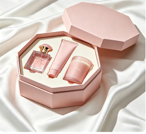 Pink Octagonal Luxury Gift <b>Box</b> <b>Set</b>, Scented Candle & Perfume Gift <b>Set</b>, Aromatherapy Spa Gift Kit - Product Image 3