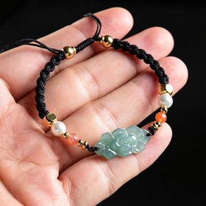 Pulsera de Jadeíta Natural con Flor de Loto, Joyería para Mujer, Estilo Chino, Diseño Original, Regalo con Certificado de Tasación SL104 - Product Image 3
