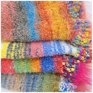 Chapeau bob à volants style peinture à l'huile, rayé, color-block, inspiré de la dopamine, en tricot chaud pour <span class=keywords><strong>femme</strong></span>, idéal automne-hiver - Product Image 3