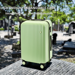 LightWeight ABS PC Zipper Spinner Suitcase <b>Set</b> Front Quick Access Lid Extra Expansion Three-piece Expandable Rolling Case TSA - Product Image 3