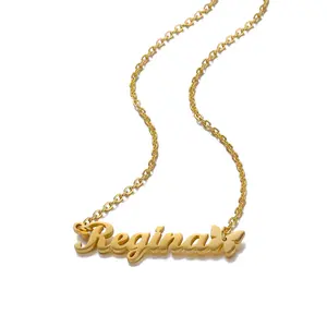 Fashion Custom Butterfly Pendant Stainless Steel Gold Plated Personalized Name Necklaces Jewelry Manufacturer for Women