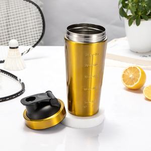 Botella coctelera deportiva para fitness, mezclador de agua de proteína para gimnasio, de acero inoxidable, color personalizado, 500ml - Product Image 5